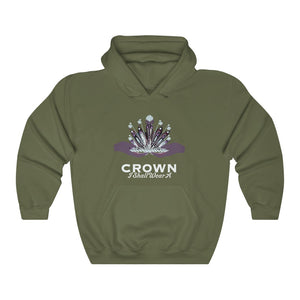 Crown Adult Female Heavy Blend™ Hooded Sweatshirt in Red, Gold, Light Pink, Dark Chocolate, Forest Green, Military Green, Carolina Blue, Heliconia, Irish Green, Maroon, Purple, Royal, Spot Grey, Black, Orange