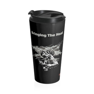 Heat Black/White Stainless Steel 15oz Travel Mug