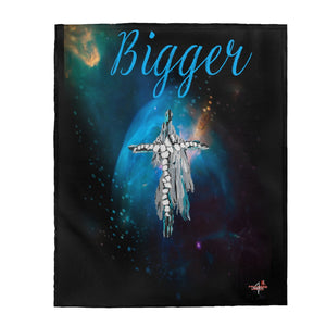 Bigger Blue Velveteen Plush Blanket in 30”x40”, 50”x60”, 60”x80”