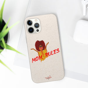 Red Mom Rules Biodegradable Phone Case (5 - iPhone sizes and 3 - Samsung sizes)