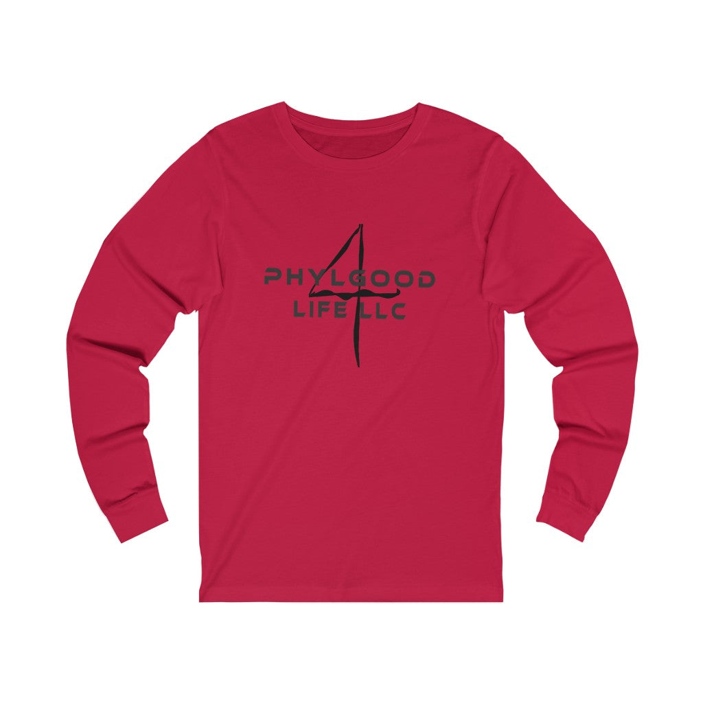 Phylgood Green Adult Female Jersey Long Sleeve Tee in White, Red, Cardinal, Athletic Heather