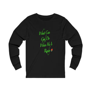 When He Is Ready Adult Female Jersey Long Sleeve Tee in White, Black, Dark Grey, Dark Grey Heather, Navy, Cardinal