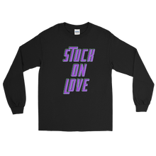 Load image into Gallery viewer, Stuck On Love Adult Male Long Sleeve Shirt in Black, Navy, Red, Royal, Military Green, Indigo Blue, Sport Grey, Light Blue, Sand, White
