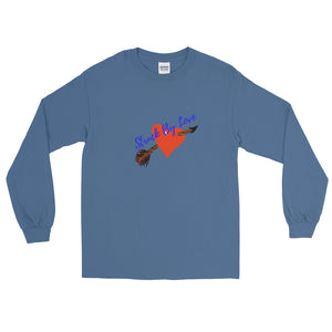 Struck By Love Adult Male Long Sleeve Shirt in Black, Navy, Maroon, Red, Indigo Blue, Sport Grey, Light Blue, Sand, White