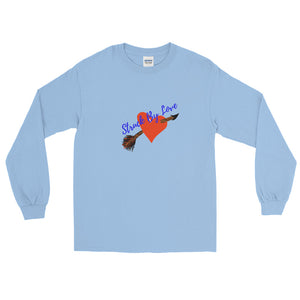 Struck By Love Adult Male Long Sleeve Shirt in Black, Navy, Maroon, Red, Indigo Blue, Sport Grey, Light Blue, Sand, White