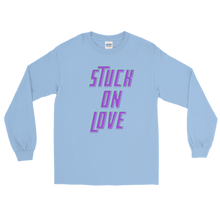 Load image into Gallery viewer, Stuck On Love Adult Male Long Sleeve Shirt in Black, Navy, Red, Royal, Military Green, Indigo Blue, Sport Grey, Light Blue, Sand, White
