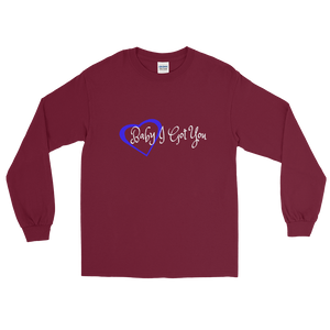 I Got You Adult Male Long Sleeve Shirt in Navy, Maroon, Red, Royal, Military Green, Indigo Blue, Sport Grey, Light Blue, Sand, White