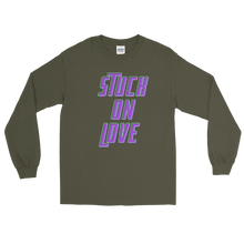 Load image into Gallery viewer, Stuck On Love Adult Male Long Sleeve Shirt in Black, Navy, Red, Royal, Military Green, Indigo Blue, Sport Grey, Light Blue, Sand, White
