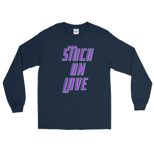 Stuck On Love Adult Male Long Sleeve Shirt in Black, Navy, Red, Royal, Military Green, Indigo Blue, Sport Grey, Light Blue, Sand, White
