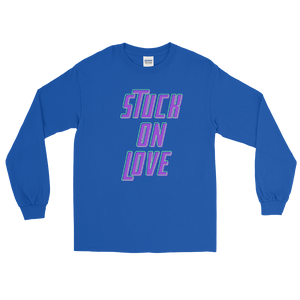 Stuck On Love Adult Male Long Sleeve Shirt in Black, Navy, Red, Royal, Military Green, Indigo Blue, Sport Grey, Light Blue, Sand, White