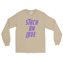 Load image into Gallery viewer, Stuck On Love Adult Male Long Sleeve Shirt in Black, Navy, Red, Royal, Military Green, Indigo Blue, Sport Grey, Light Blue, Sand, White
