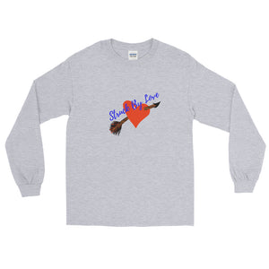 Struck By Love Adult Male Long Sleeve Shirt in Black, Navy, Maroon, Red, Indigo Blue, Sport Grey, Light Blue, Sand, White