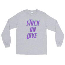 Load image into Gallery viewer, Stuck On Love Adult Male Long Sleeve Shirt in Black, Navy, Red, Royal, Military Green, Indigo Blue, Sport Grey, Light Blue, Sand, White

