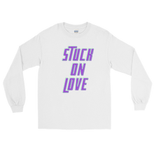 Load image into Gallery viewer, Stuck On Love Adult Male Long Sleeve Shirt in Black, Navy, Red, Royal, Military Green, Indigo Blue, Sport Grey, Light Blue, Sand, White
