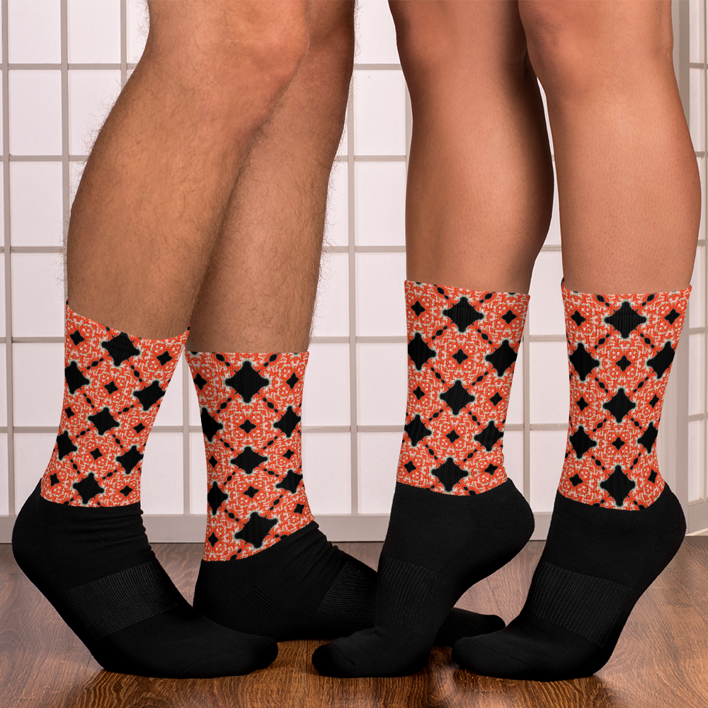 UFO Red/Black Adult Male Socks