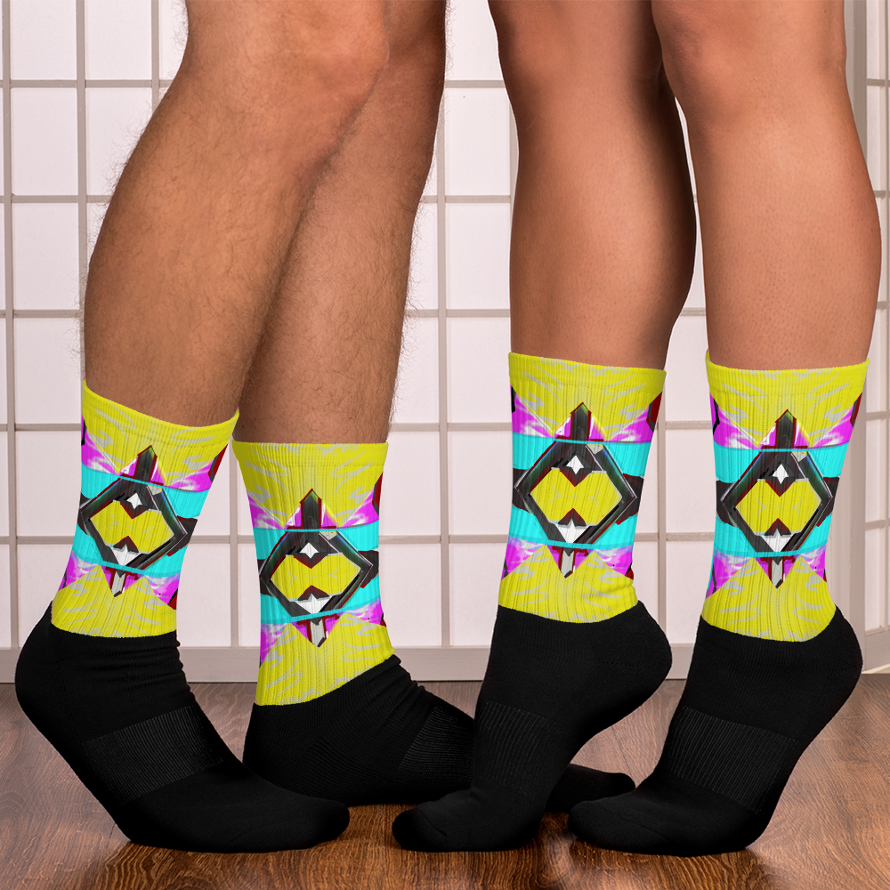 Star Yellow/Multi Adult Male Socks