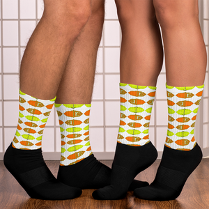 Sun Lime/Orange Adult Male Socks