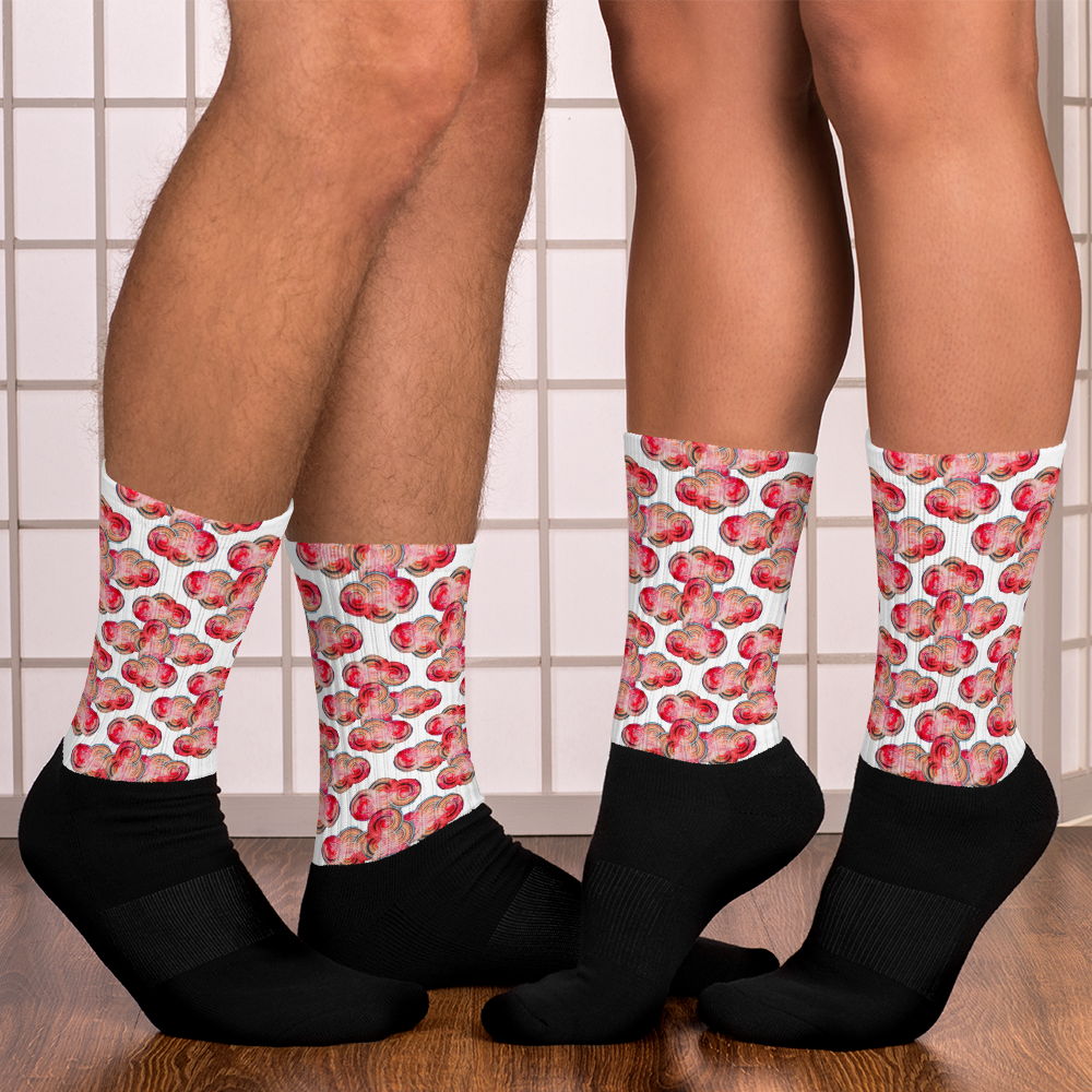 Berry Berry Red White Adult Male Socks